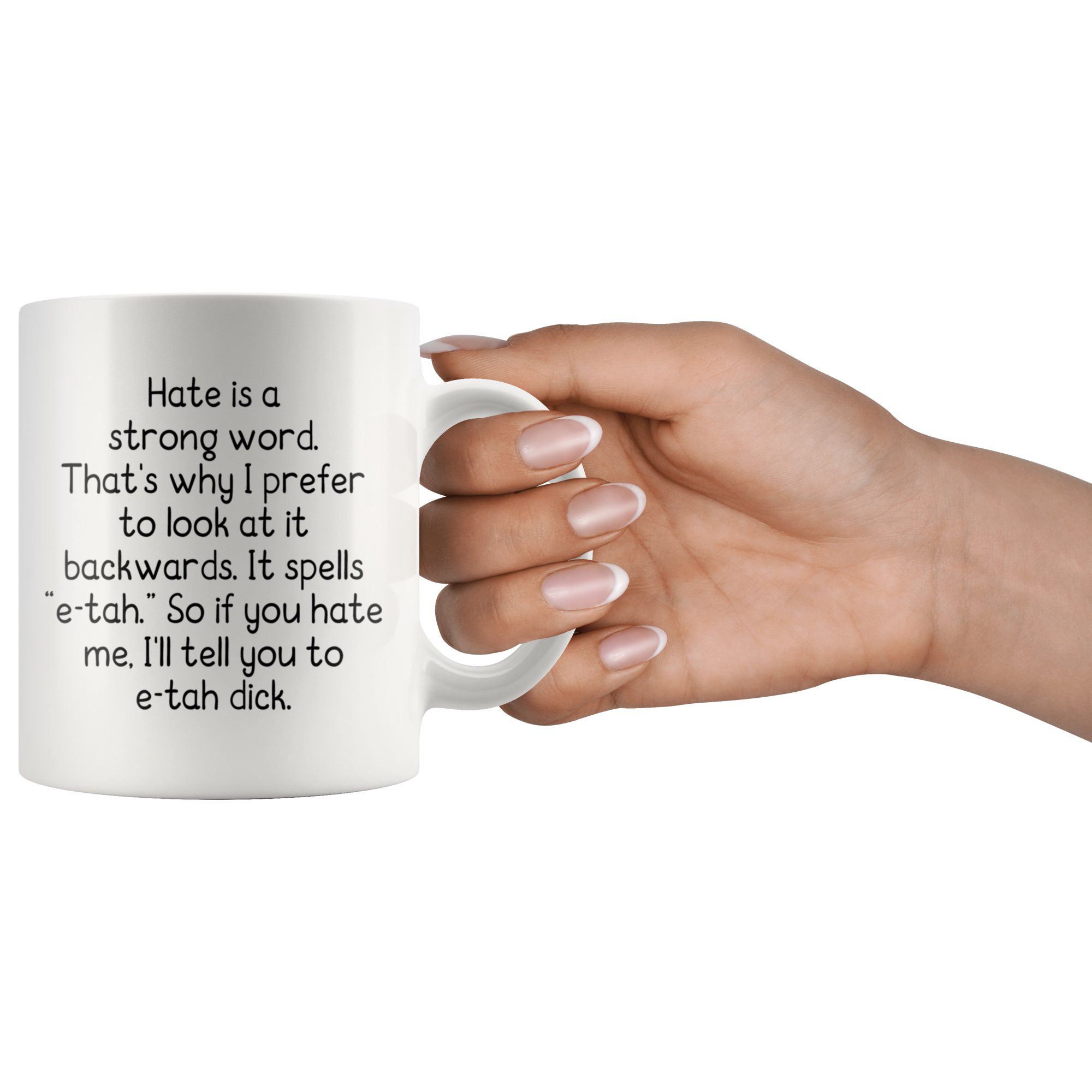 White 11oz Mug - Hate Etah