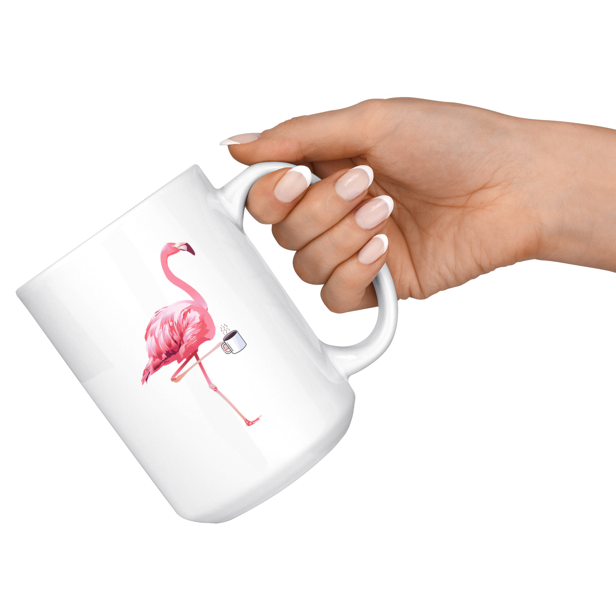 White 15oz Mug - Flamingo Coffee Mug