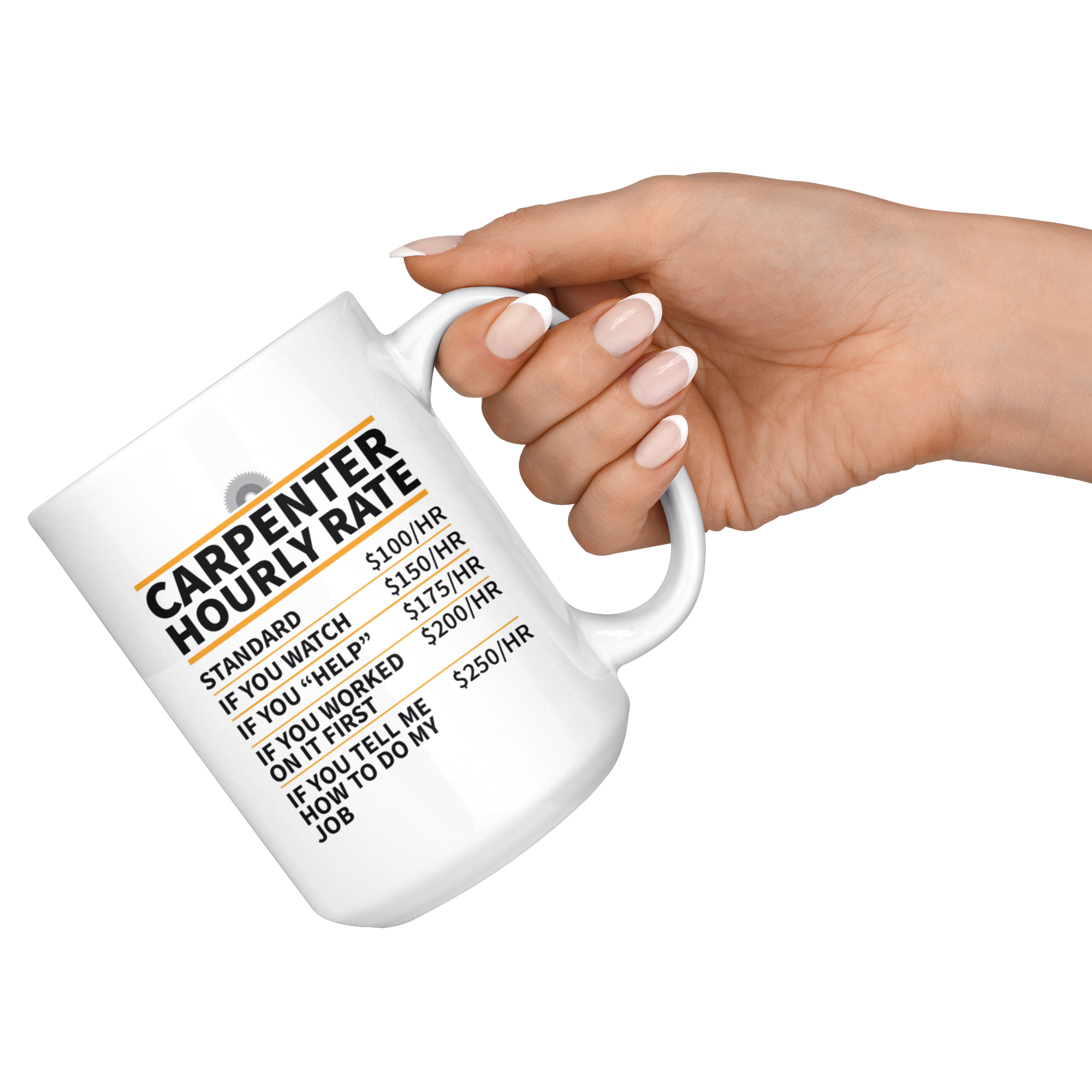 White Mug - Carpenter Hourly Rate