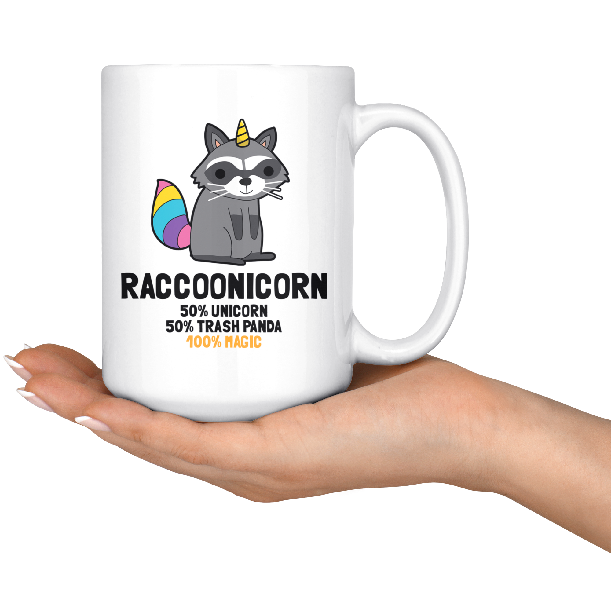 White Mugs - Raccoonicorn
