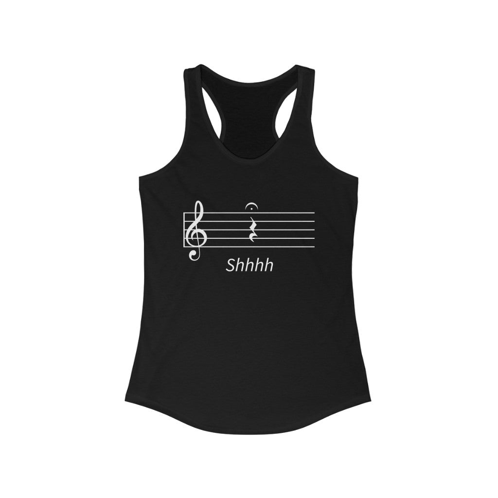 Women's Quarter Rest Shhh Music Racerback Tank