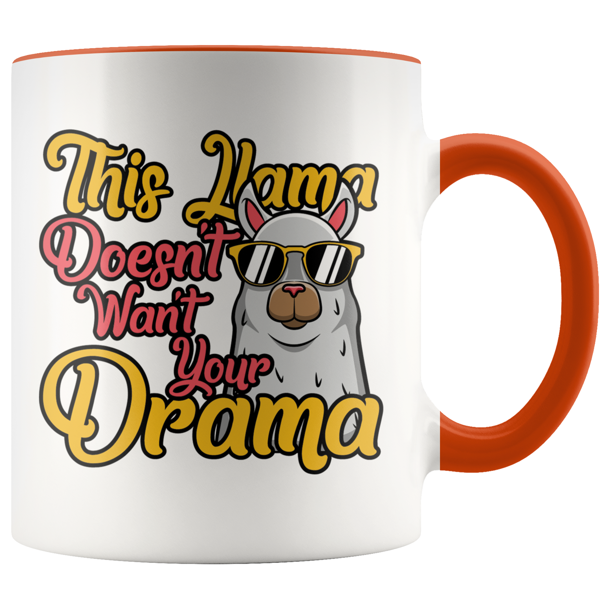 Accent Mug - This Llama Doesn't Want Your Drama