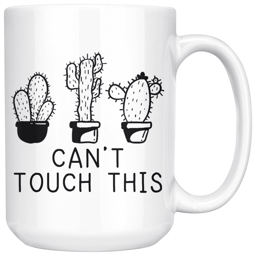 White 15oz Mug - Cactus Can't Touch This