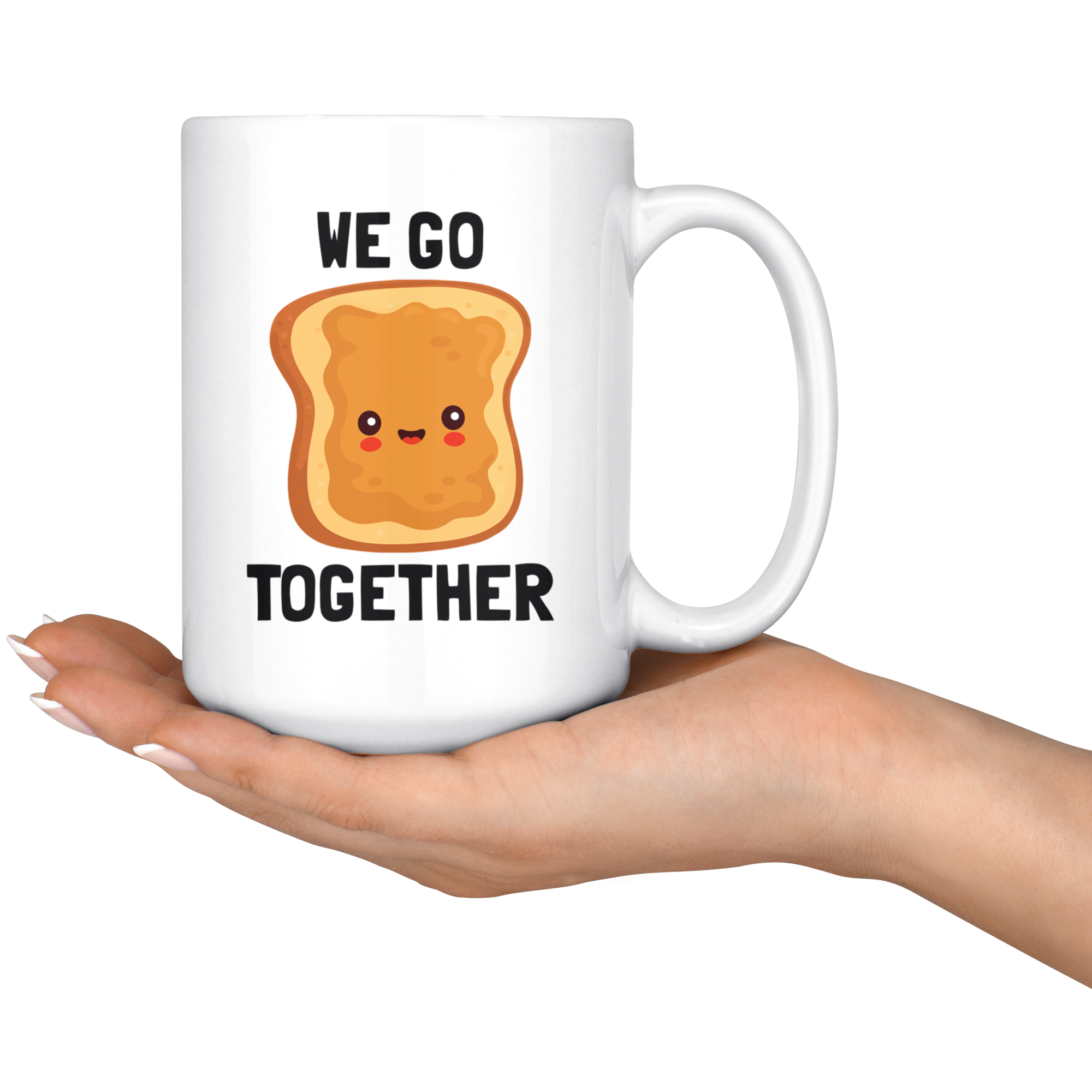 White Mugs - We Go Together Peanut Butter