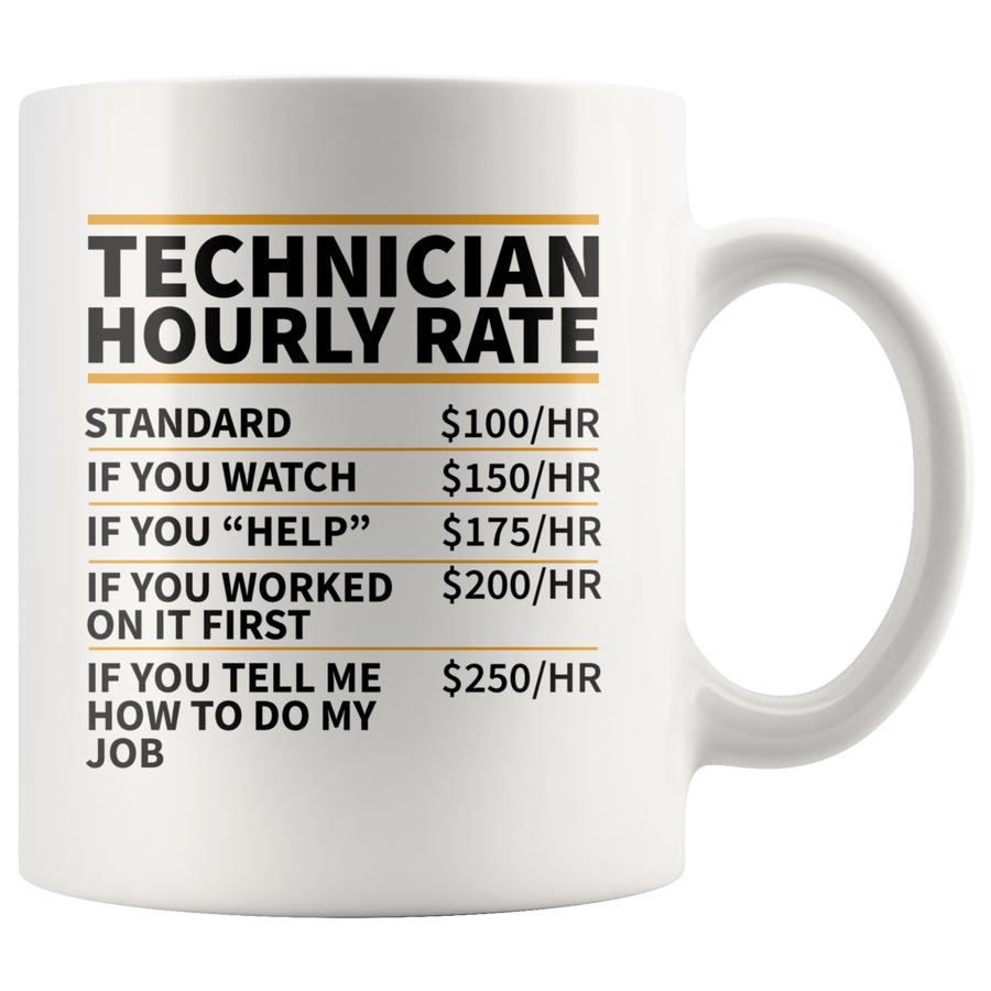 White Mugs - Technician Hourly Rate