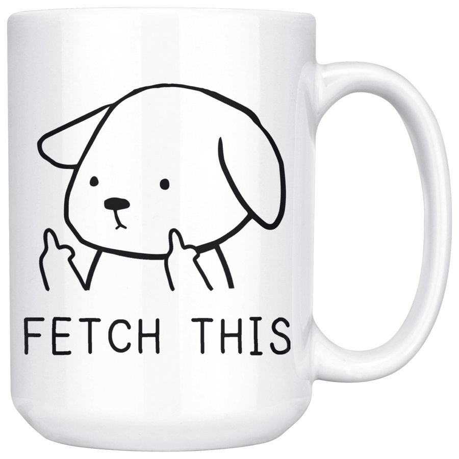 White 15oz Mug - Fetch This Dog