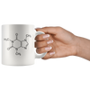 White 11oz Mug - Caffeine Molecule