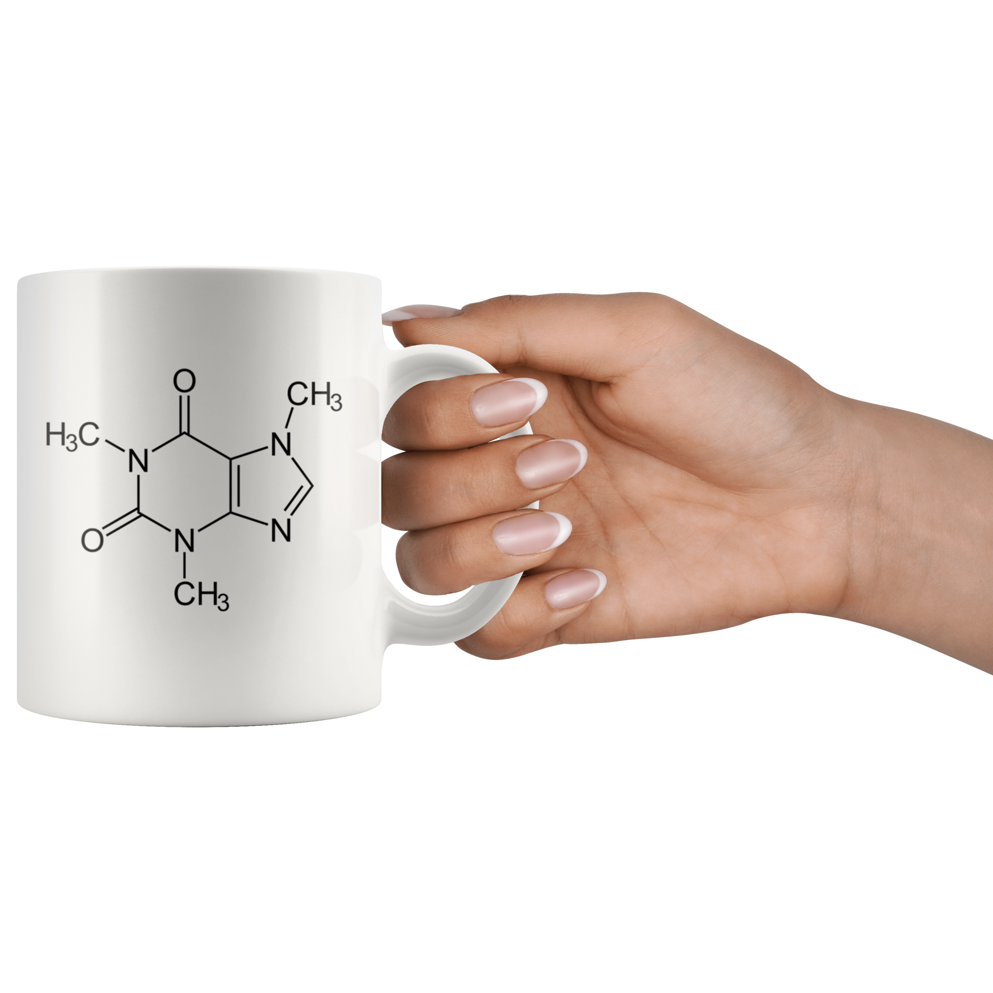 White 11oz Mug - Caffeine Molecule