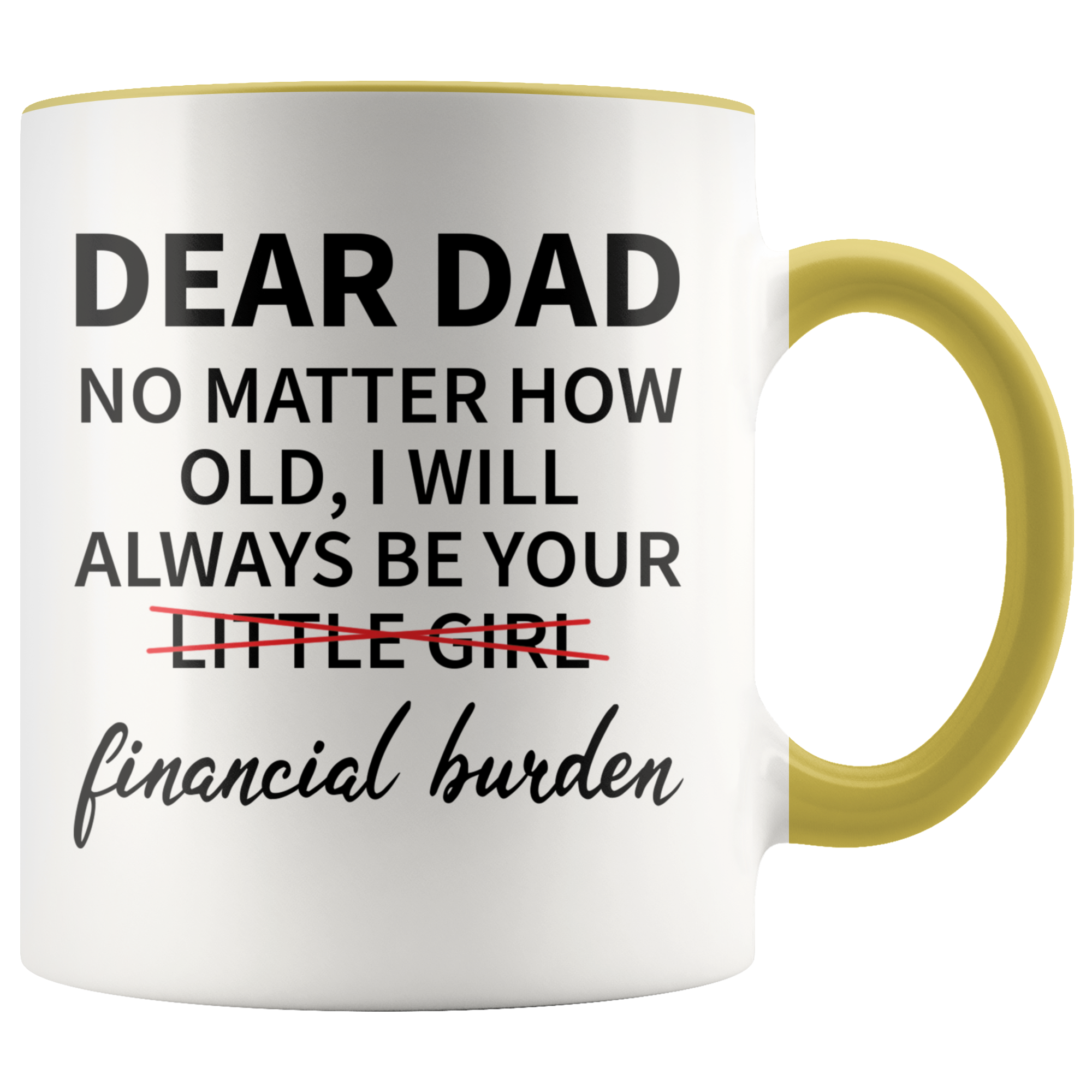 Accent Mug - Dear Dad Financial Burden