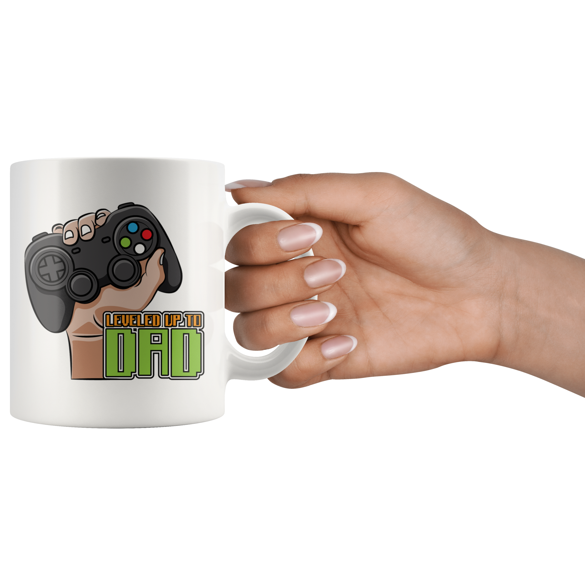 White 11oz Mug - Leveled Up To Dad