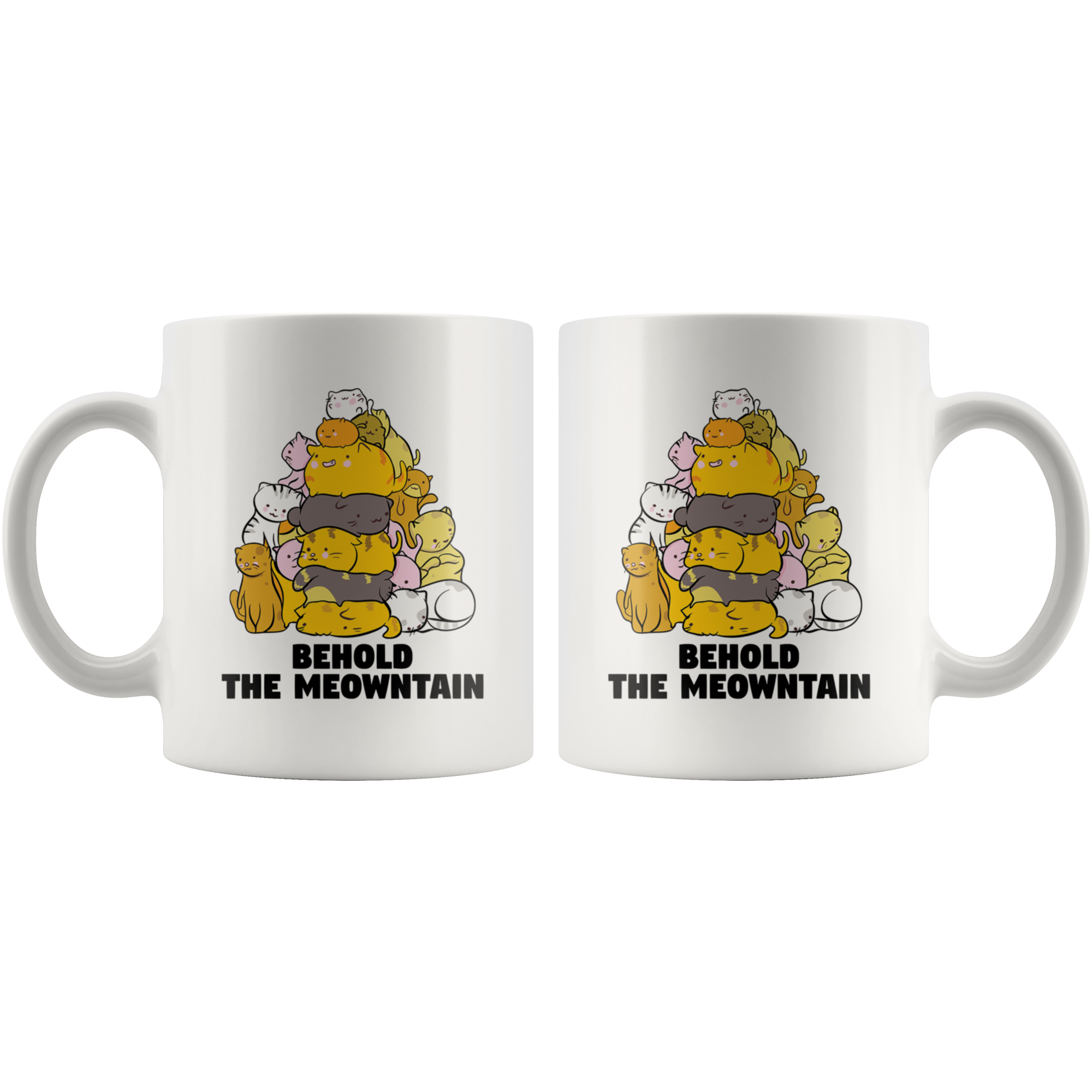 White 11oz Mug - Behold The Meowntain