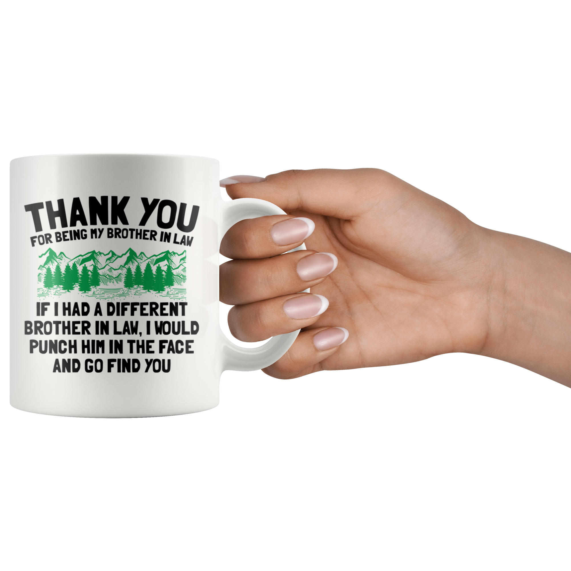 White 11oz Mug - Brother In Law Punch