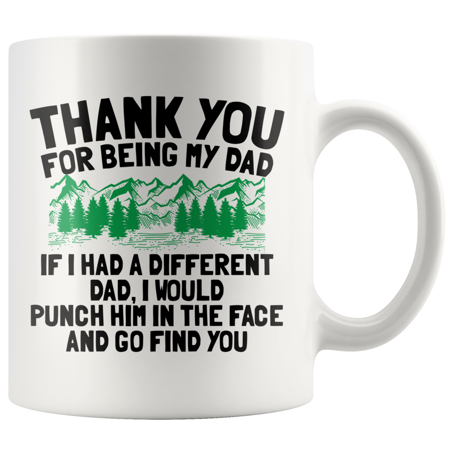 White Mugs - Thank You Dad Punch In Face