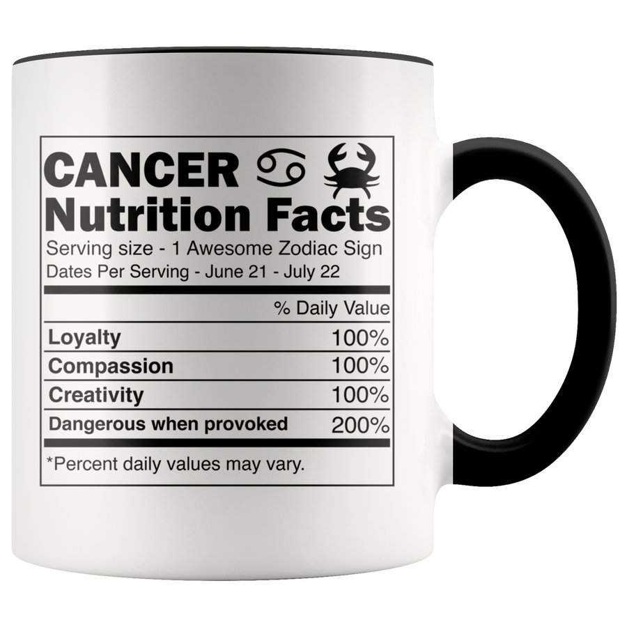 Accent Mug - Cancer Zodiac Nutrition Facts