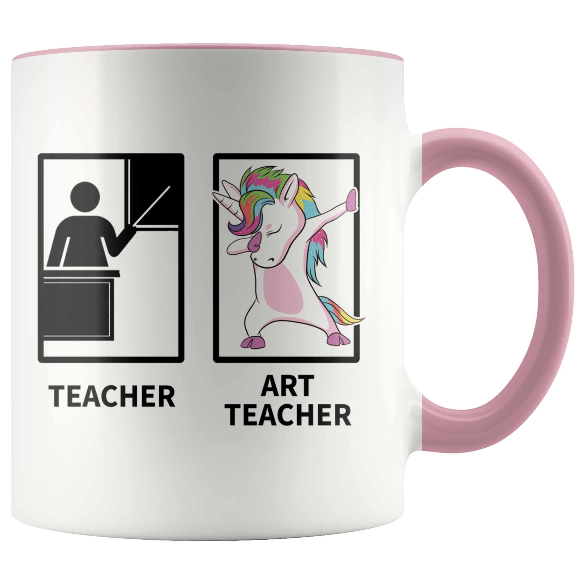 Accent Mug - Dabbing Art Teacher Unicorn