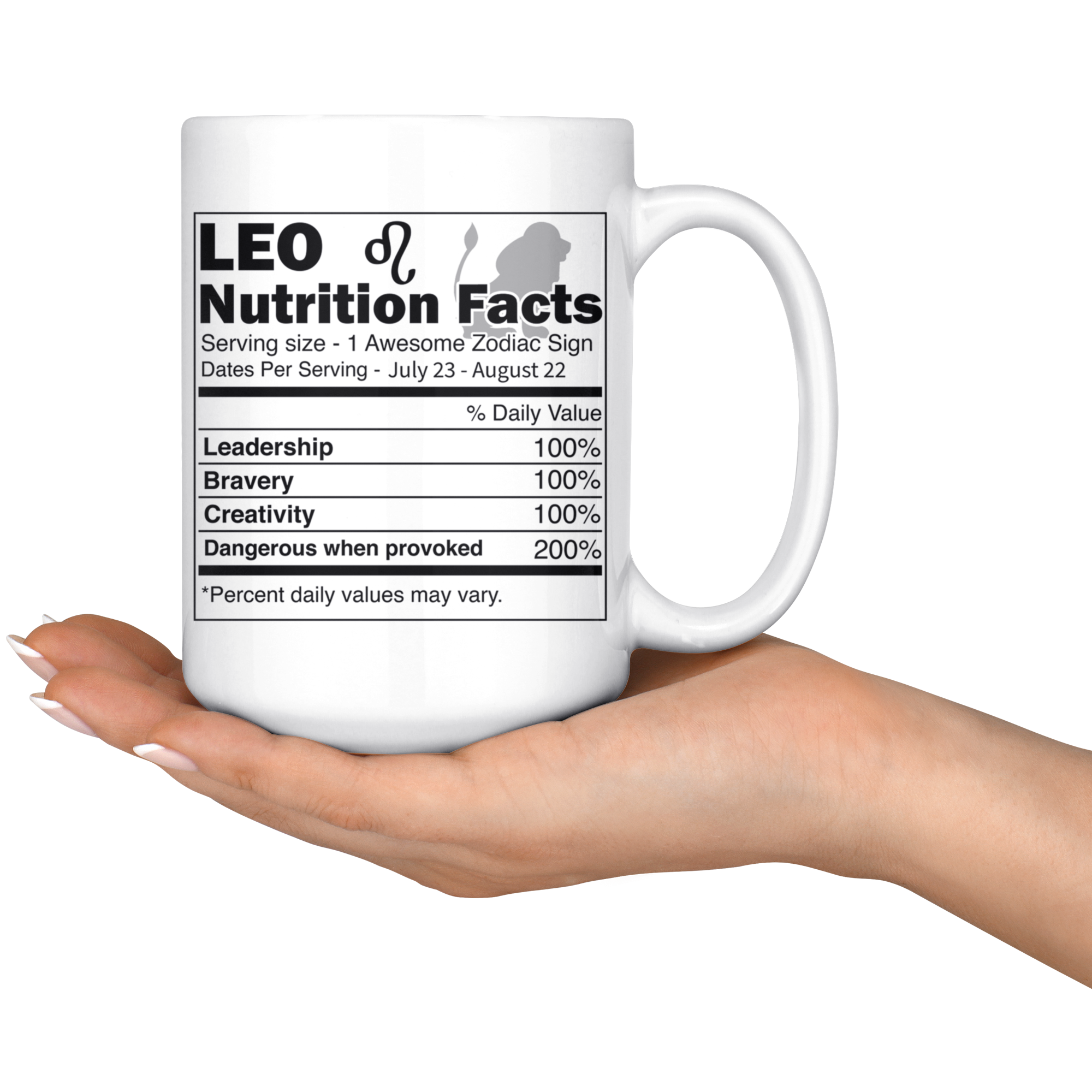 White 15oz Mug - Leo Nutrition Facts