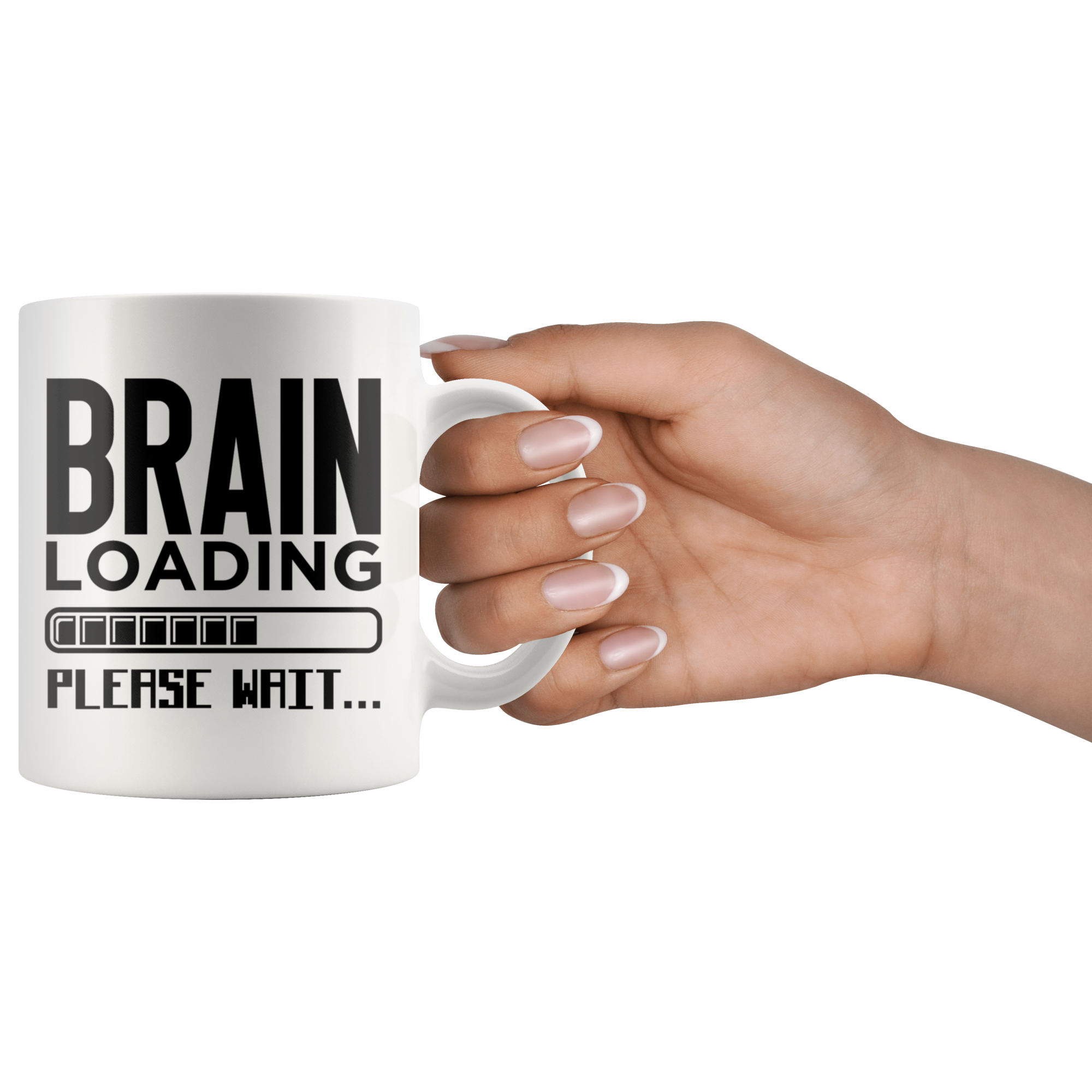 White 11oz Mug - Brain Loading Please Wait