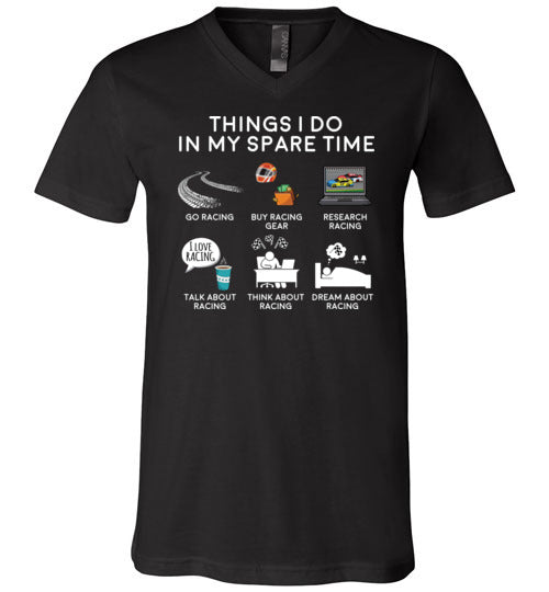 Racing Car Spare Time V-Neck
