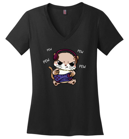 Gaming Kitty Cat V-Neck
