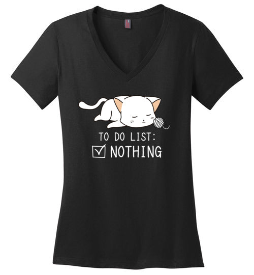 Cat To Do List Nothing V-Neck