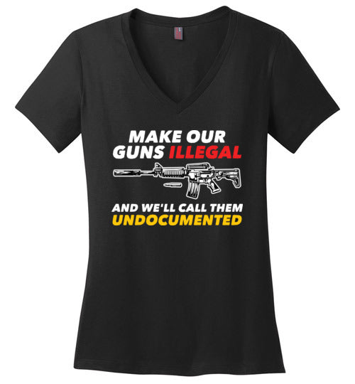 Guns Undocumented V-Neck