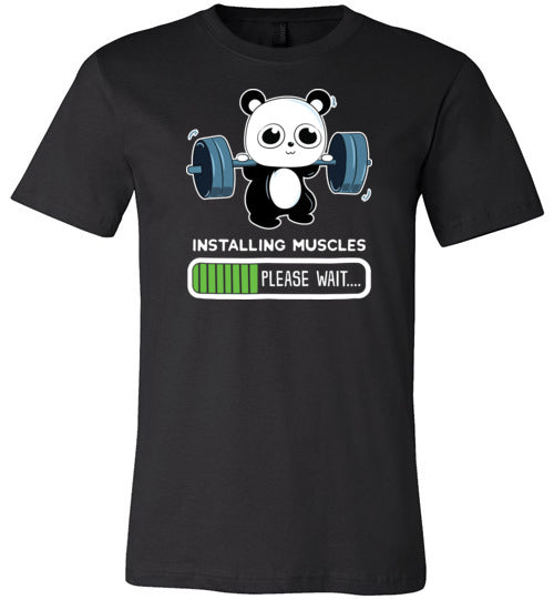 Cute Panda Installing Muscles Gym Canvas