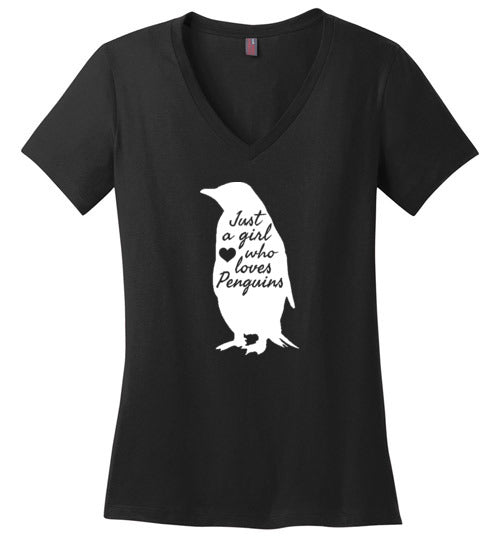 Just A Girl Who Loves Penguins V-Neck