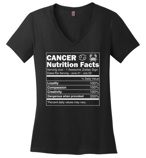 Cancer Zodiac Nutrition Facts V-Neck