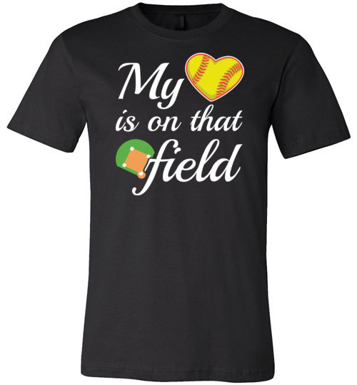 Softball Heart On Field Canvas