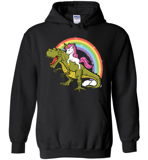 Unicorn Riding T-Rex Hoodie