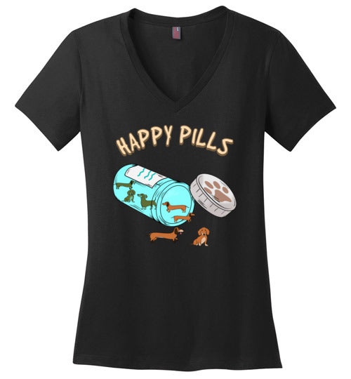 Happy Pills Dachshund V-Neck