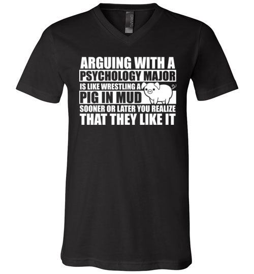 Psychology Major Pig In Mud V-Neck