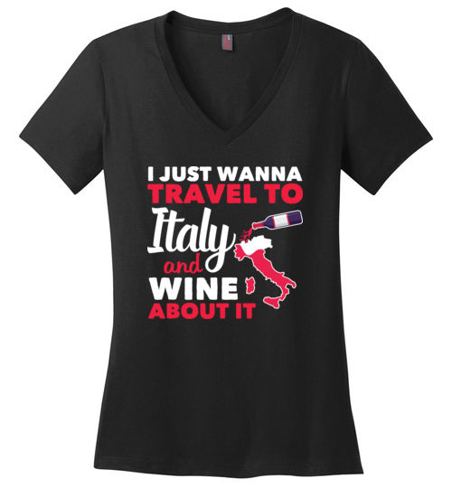 Italy Wine Travel V-Neck