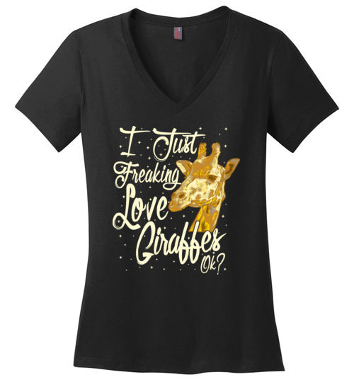 Freaking Love Giraffes V-Neck