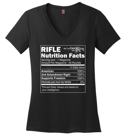 Gun Rifle Nutrition Facts V-Neck