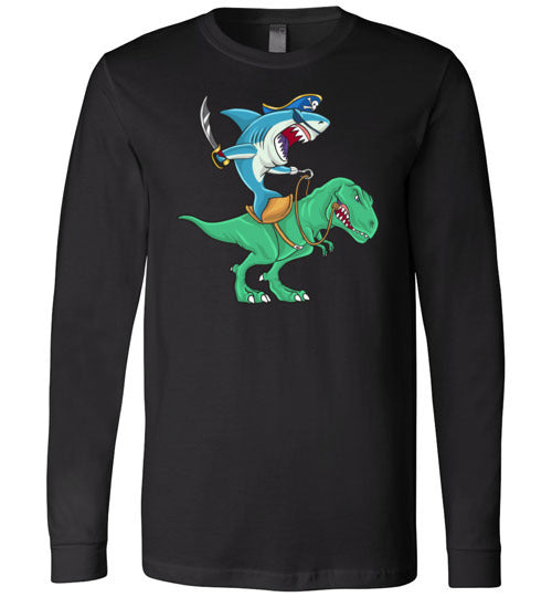 Pirate Shark Riding Dinosaur Long Sleeve