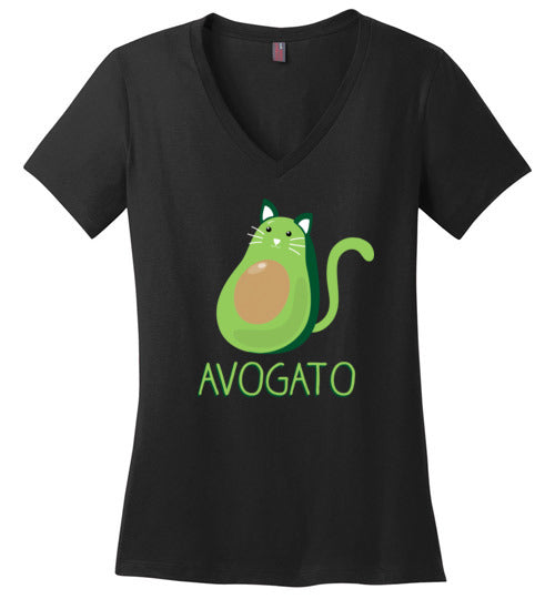 Avocado Cat Avogato V-Neck