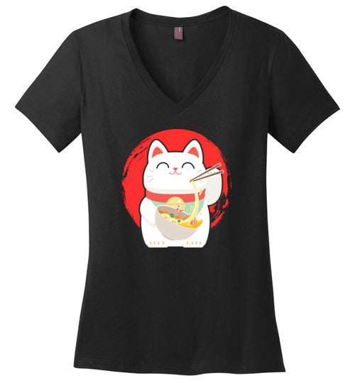 Ramen Cat V-Neck