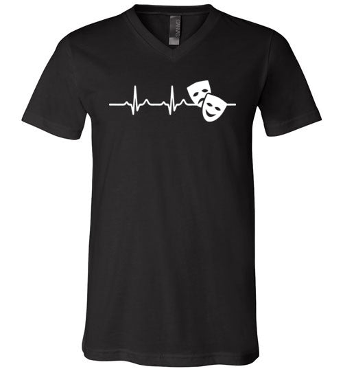 Theater Heartbeat Acting Masks V-Neck