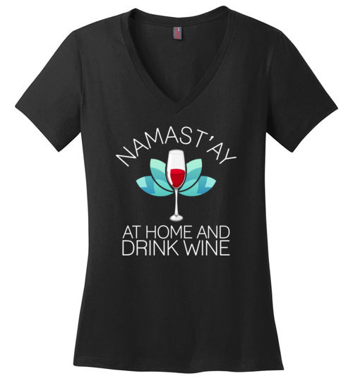 Namastay Wine V-Neck