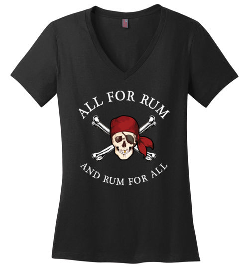 Pirate All For Rum V-Neck