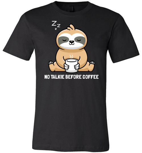 Sloth No Talkie Before Coffee Canvas