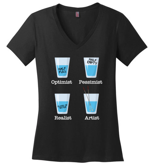 Optimist Pessimist Artist V-Neck