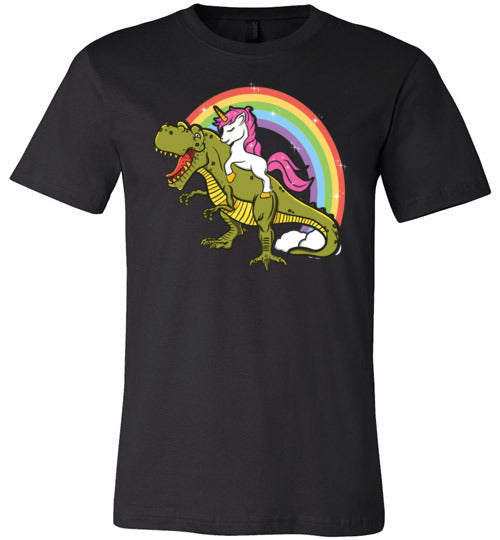 Unicorn Riding T-Rex Canvas