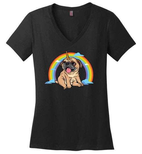Pug Unicorn V-Neck