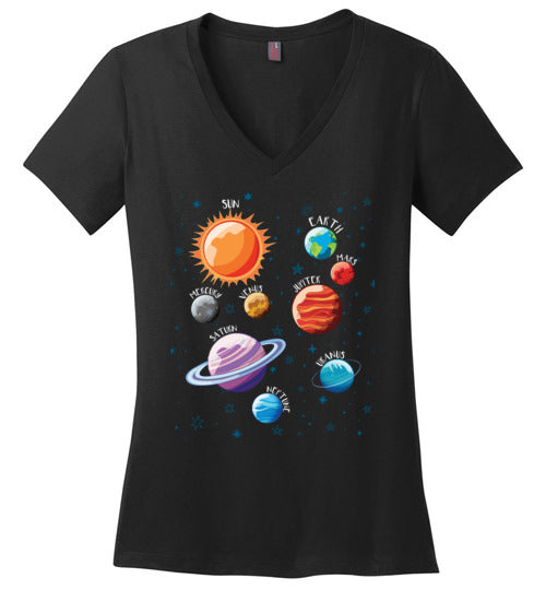 Solar System Planets V-Neck
