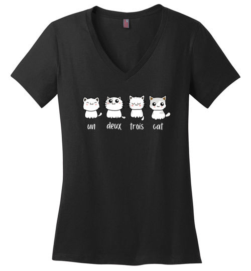 Un Deux Trois Cat V-Neck