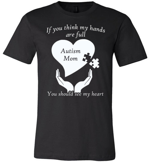 Autism Mom Heart One Color Canvas