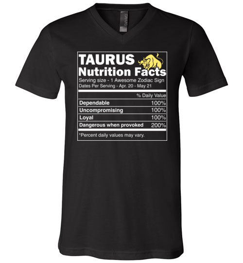 Zodiac Taurus Nutrition Facts V-Neck