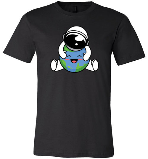 Astronaut Hugging Planet Earth Canvas